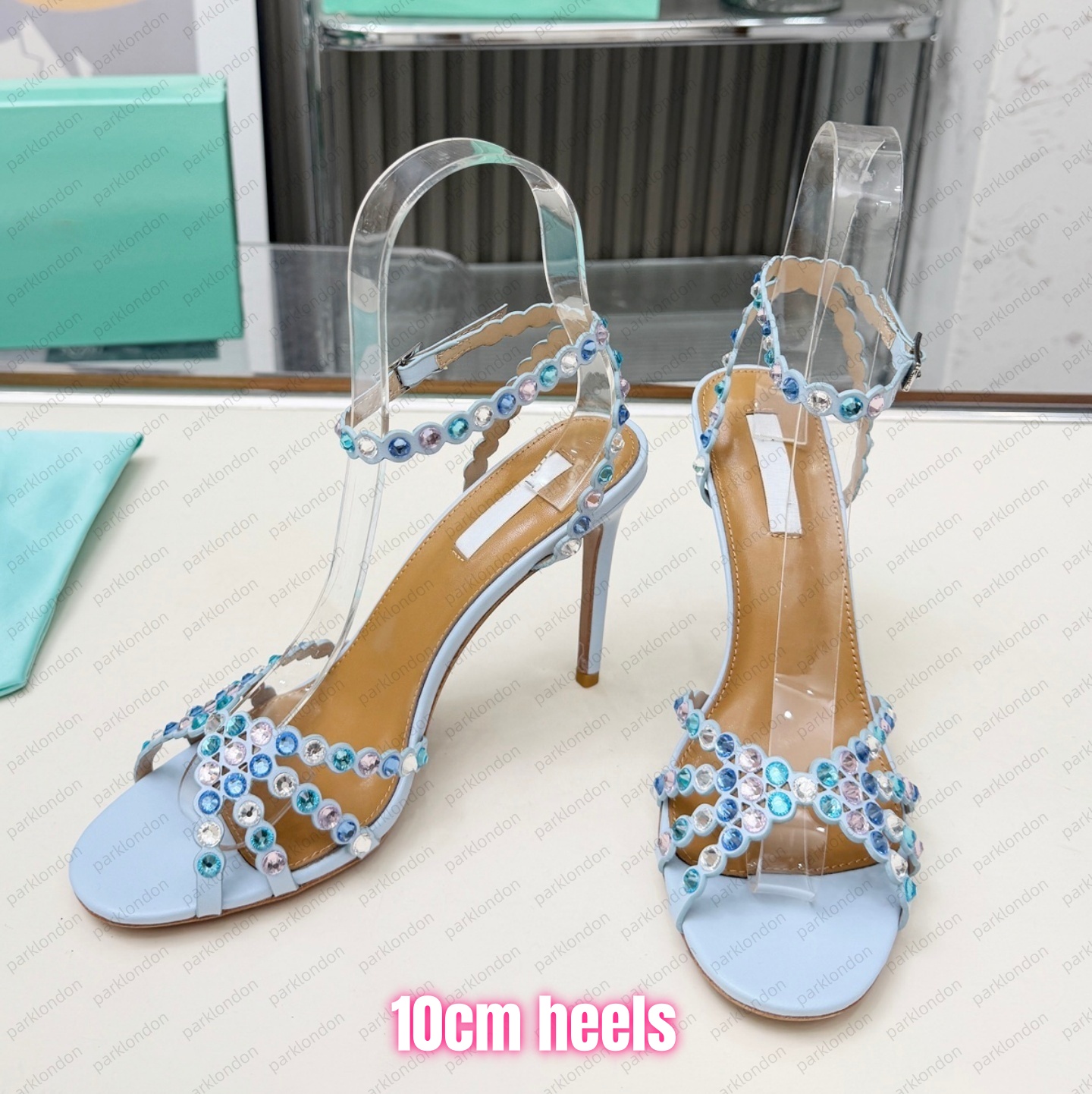 (pls order by option picture, not description) Women's Designer Shoes Fashion Thin High Heel Sandals with Colorful Rhinestones 31536