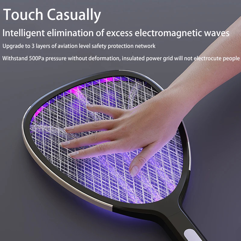 3 In 1 Widening of The Power Grid Electric Mosquito Swatter 3000V C-type Charging Mosquito and Fly Killer 260420CJ
