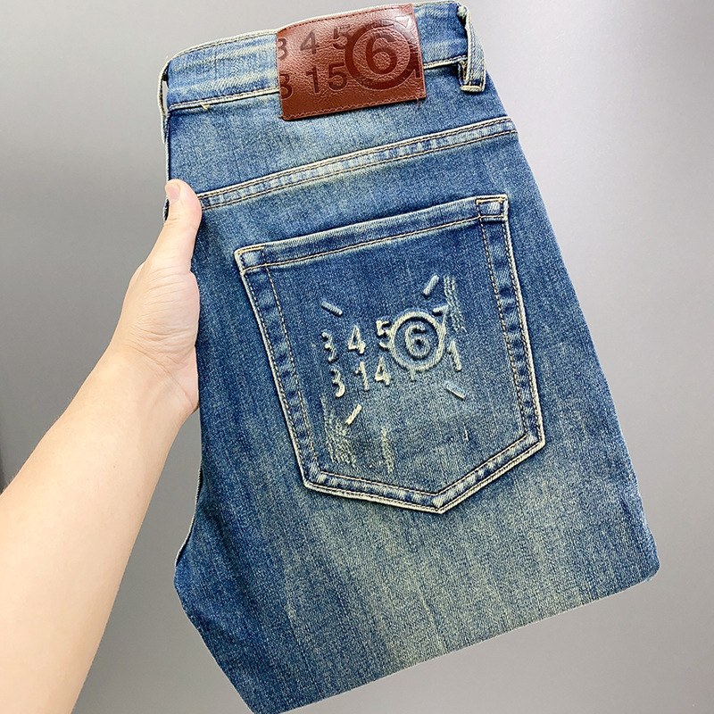 Luxury Mens Highend Jeans Minimalist Retro Designer Loose Straight Leg Business Denim Pants Spring And Summer Casual Versatile Light Blue Ou Z260903 - view 5