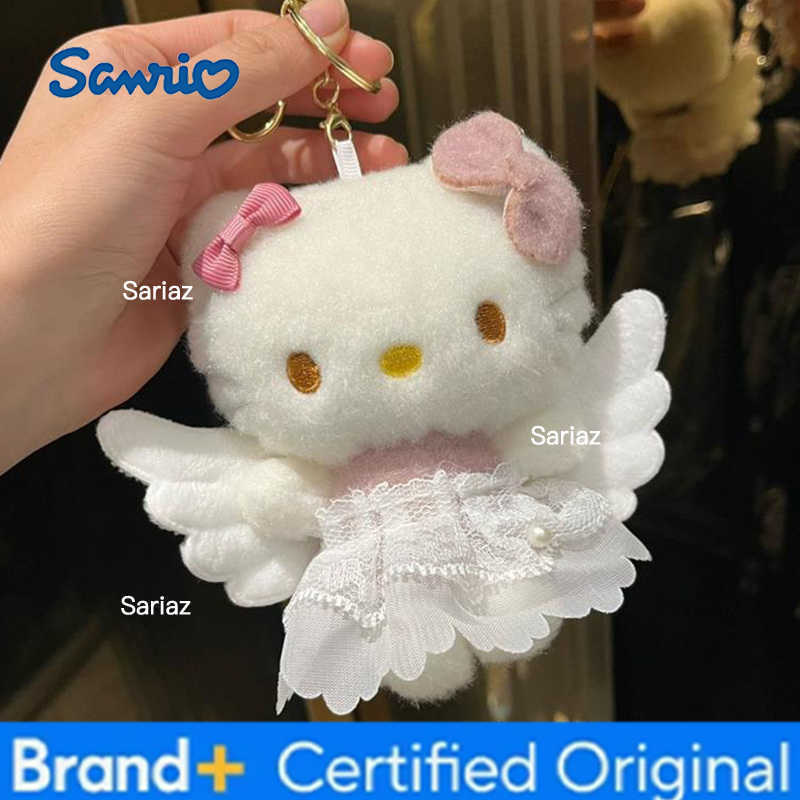 Sanrio Hello Kitty Peripheral Doll Keychain Cute Fashion Sunglasses Kt Cat Keyring Backpack Plush Toy key chain Birthday Gifts H260421