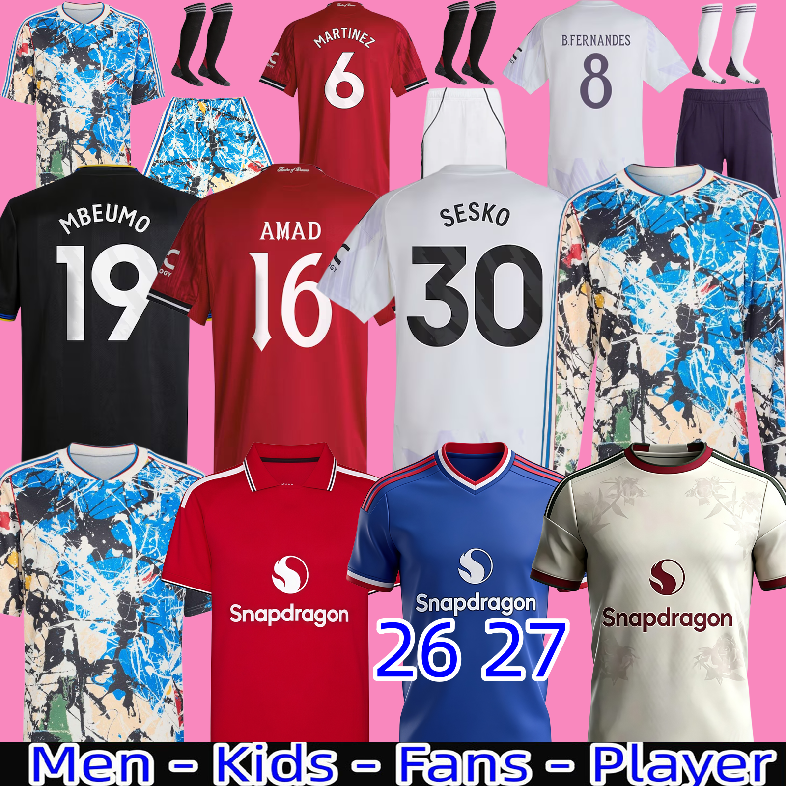 25 26 football kit shirt UTDs United stone roses Special Red ZIRKZEE MBEUMO SESKO B. FERNANDES CUNHA CANTONA men kids uniforms