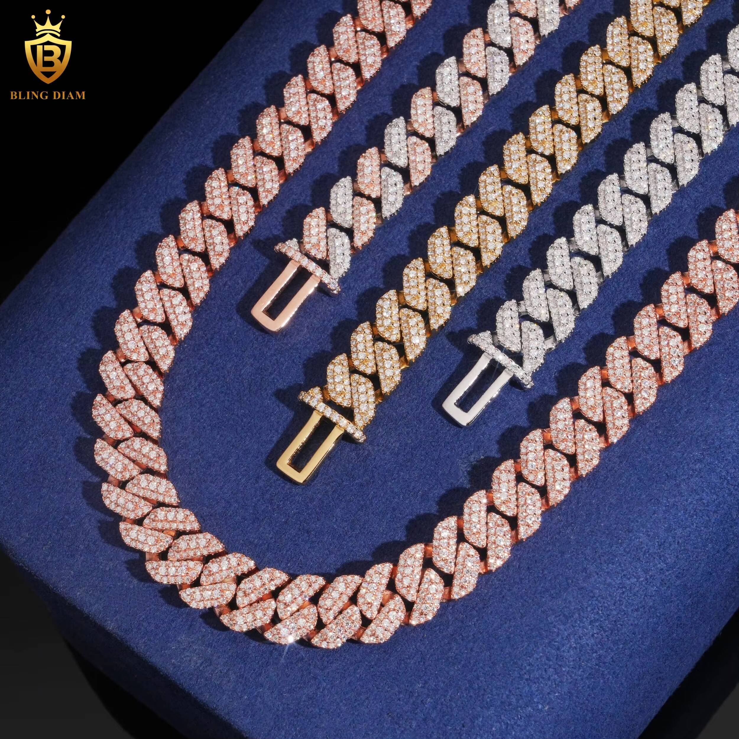 Hot Sale Moissanite Jewelry 10mm 925 Silver Chain Moissanite Cuban Link Chain Bracelet Men Hip Hop Style Pass Diamond Tester GRA