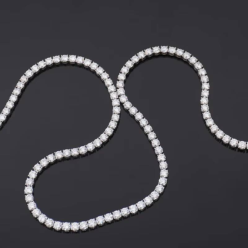 Gra Certified Moissanite Tennis Chain Diamond Tennis 16inch 18inch 20inch 22inch 24inch 925 Silver Hip Hop Tennis Necklace 2mm 3mm 4mm 5mm