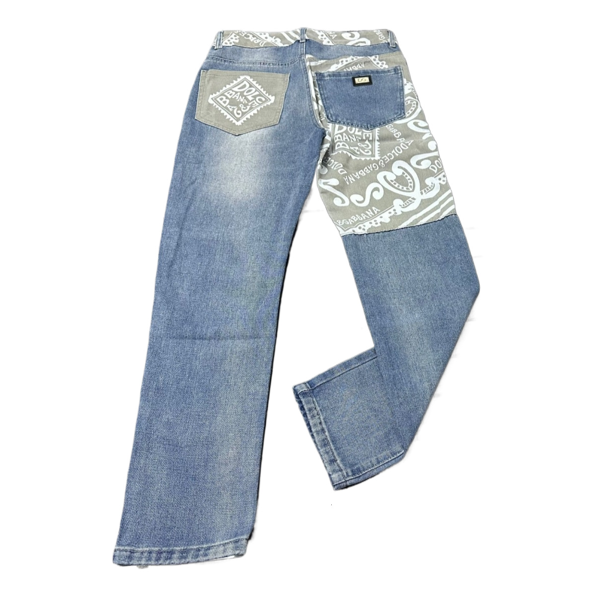 Spring And Summer New Retro Designer Jeans Luxury Men's Trendy Washed Spliced Straight Leg Slim Fit Pants Outdoor Casual Youth Sports Pants