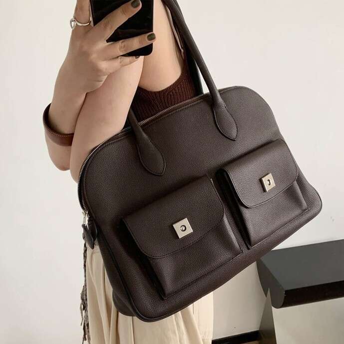 Vintage Car Shell Bag Women Faux Leather Double Pocket High End Large Capacity Shoulder Handbag Cross Border Bestseller Daily Commute SENYY