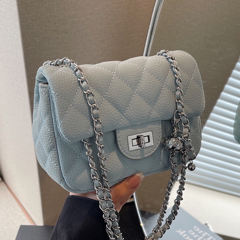 Shoulder Bags blue Fashion Trend Crossbody Single Bag On The Small Korean Version Of Foreign-style Chain Square