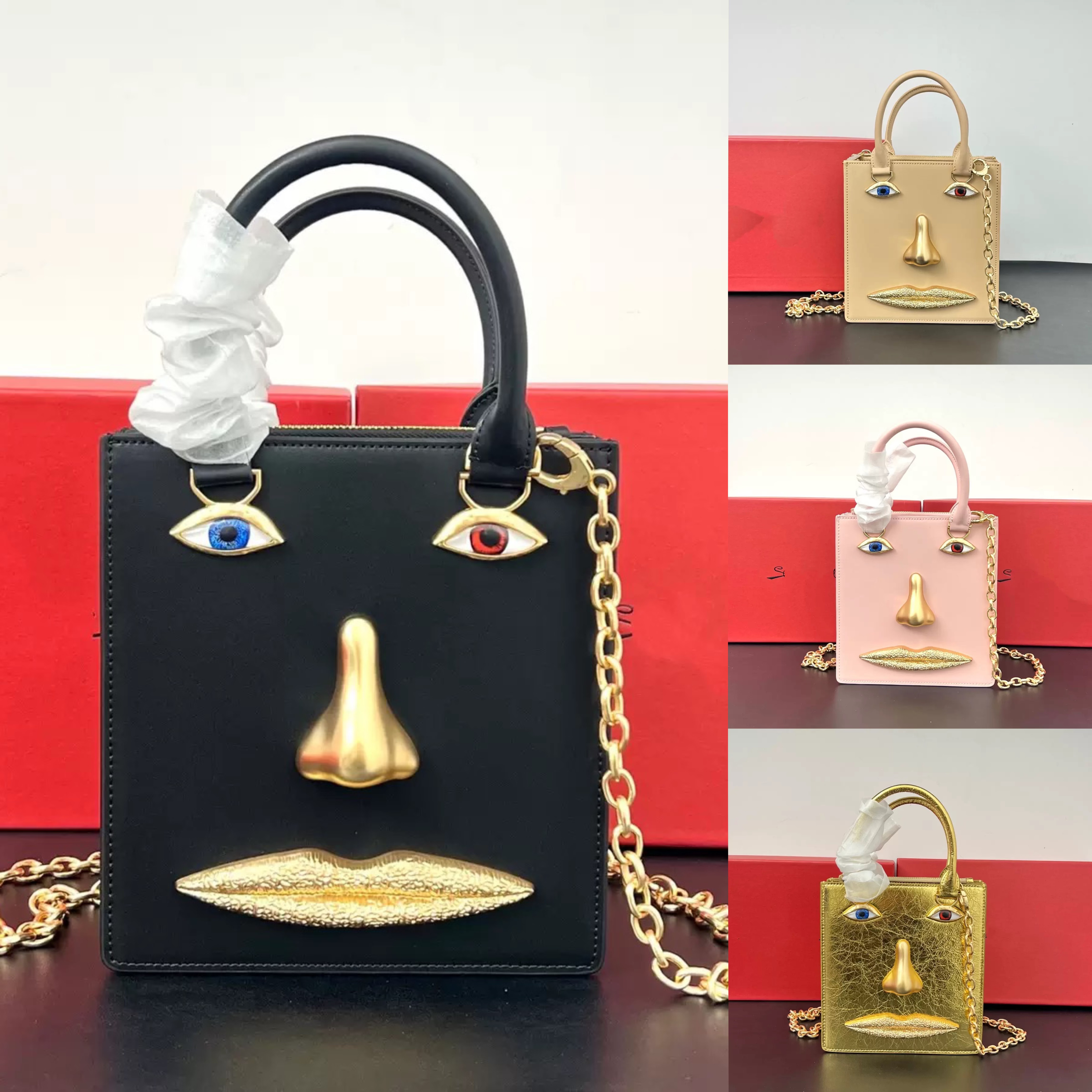 TOP Mini Borsa Per Il Viso Anatomy Borsa PER Gioielli Borsa Per Il Viso Di Design Di Lusso Da Donna Borsa A Tracolla In Filo Di Velluto A Quadri Bor-image