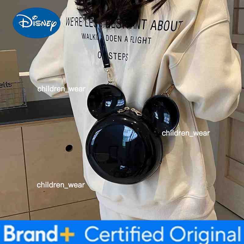 Disney New Mickey Mouse Women handbag Minnie Shoulder Diagonal Bag Casual Fashion Girl PU Round Bag Birthday Gifts H260421