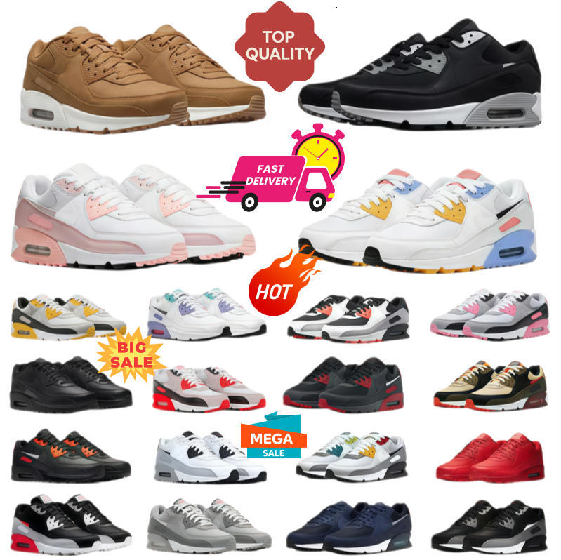 90 90s Designer mens Running Shoes Triple Black White UNC Rose Pink Valentines day Lahar Escape Smoke Grey Pale Ivory Camowabb Men Women Trainers Sports Sneakers