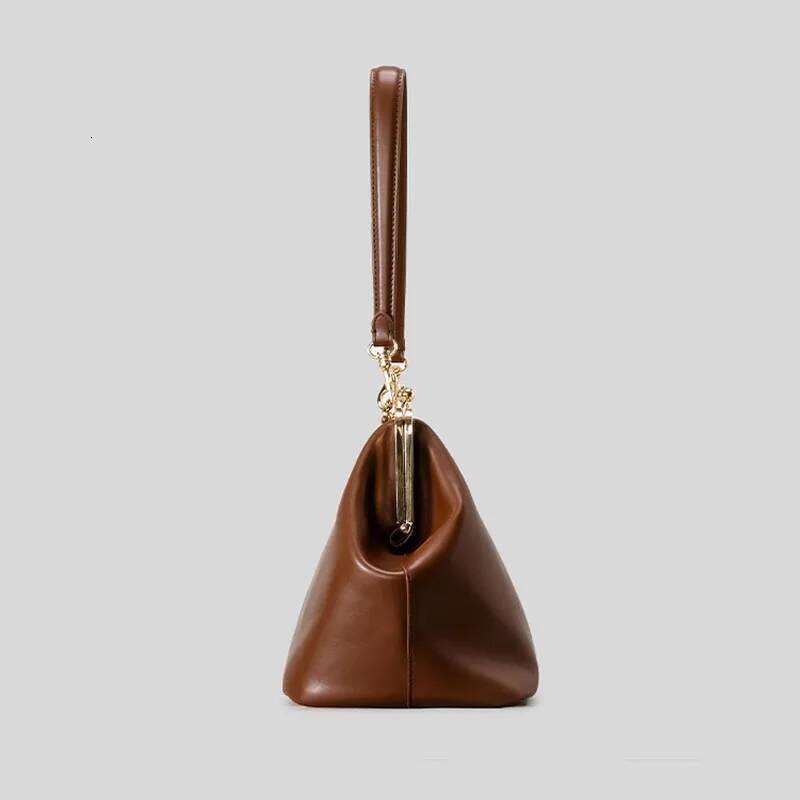 New Large Clip Clutch For Women Fashion Trend Shoulder Evening Bag Luxury Designer Soft Leather Frame Kisslock Shell Handbag Liksusie