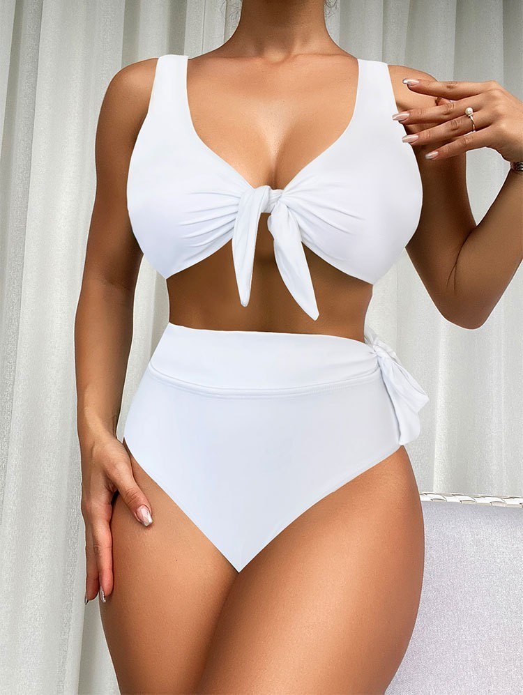 One Shoulder Swimsuits Solid Color Swimwear Women Bandage One Piece Suit Sexy Bathing Suit High Waist Beachwear Summer Monokini 250214
