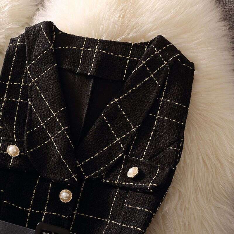 Dress Casual Woolen Dress Women's Fashion Suit Autumn Outfit New Plaid Camisole A Line Vest Skirt Knitted Style Base Sweater Women Designer Cloth
