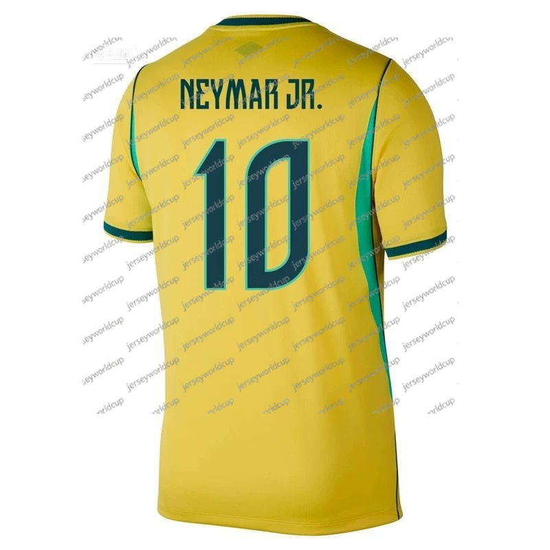 Brazil National Team Home/Away Soccer Jersey for Children & Adults - Short Sleeve Training Gear with Neymar #10 and Vinicius Jr #7