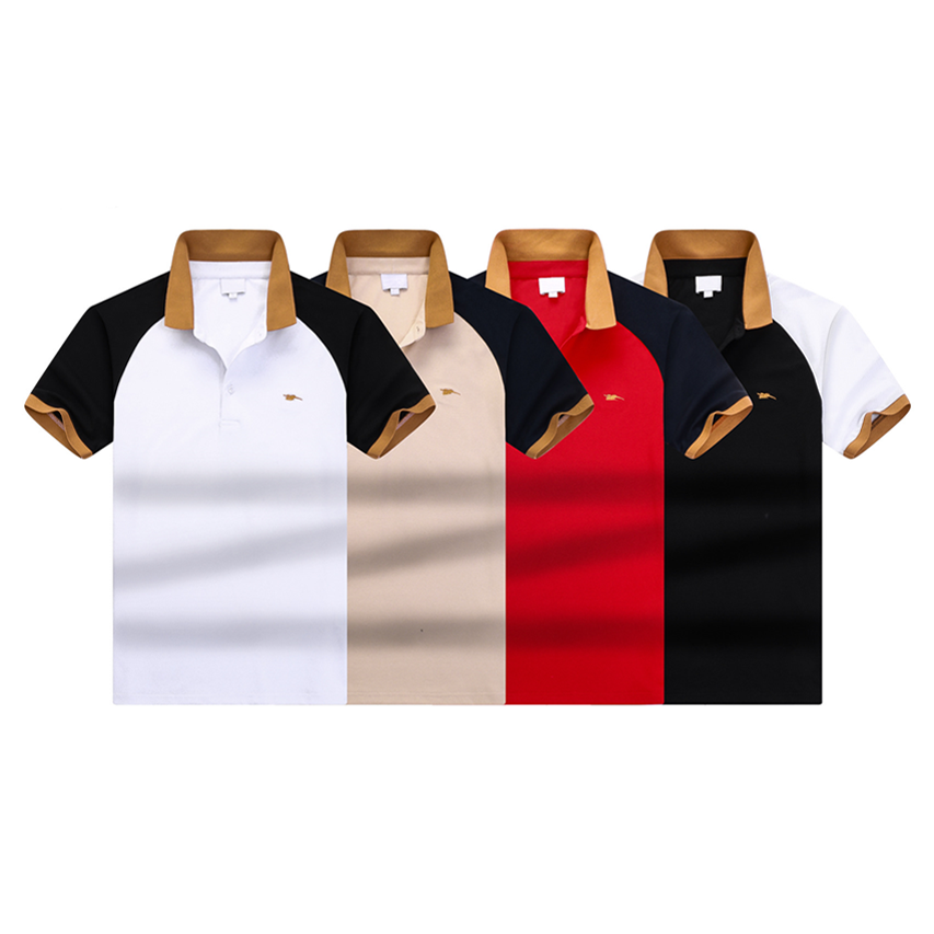 polo shirt men designer Buurberrys shirt summer luxury brand polos checkered letter print tees cotton Breathable lapel Golf Short Sleeve classic Business clothes e
