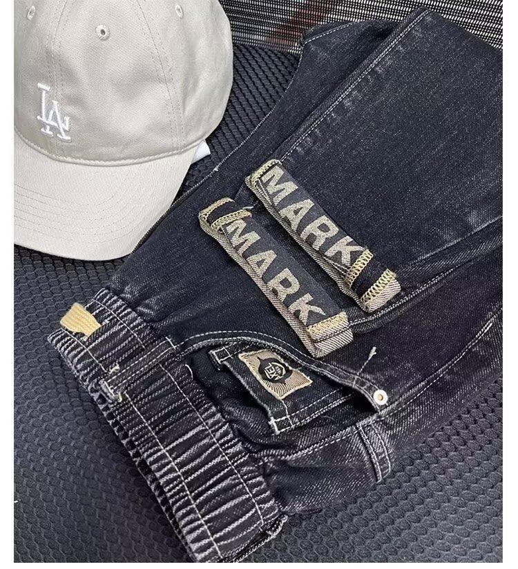 Hong Kong Trendy Male Designer Spring And Summer New High End Personalized Fashion Harlan Jeans American Hip Hop Ins Trendy High Street Trendy Rascal 