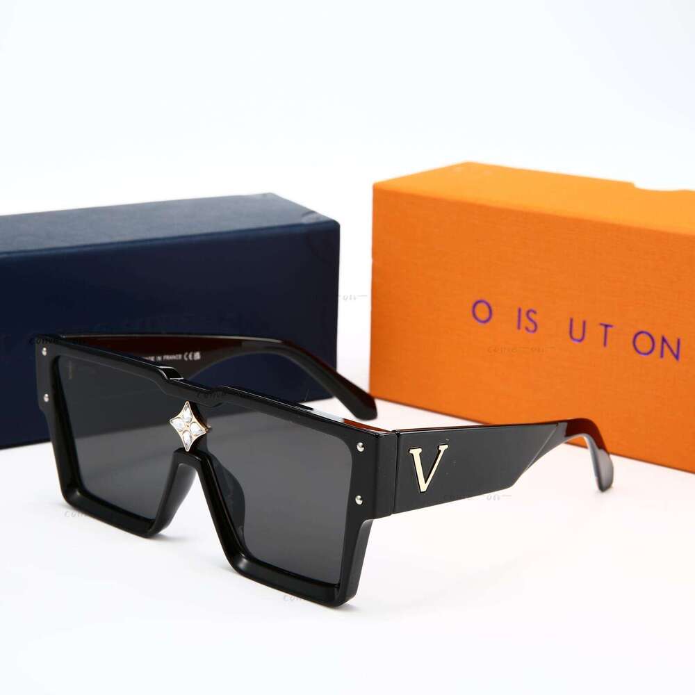 Designer Luxury Oversized Square Sunglasses for Women Men UV400 Polarized Acetate Monogram Accent Luxury Eyewear with box