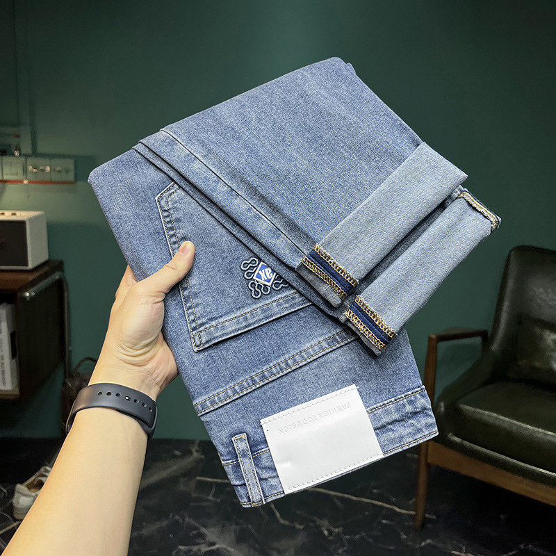 2026 New Slim Fit Men's Jeans Elastic Tapered Loose Pants Straight Cut Designer Loose Fit Business Harem Cut Luxury Pants Fashionable And Versati