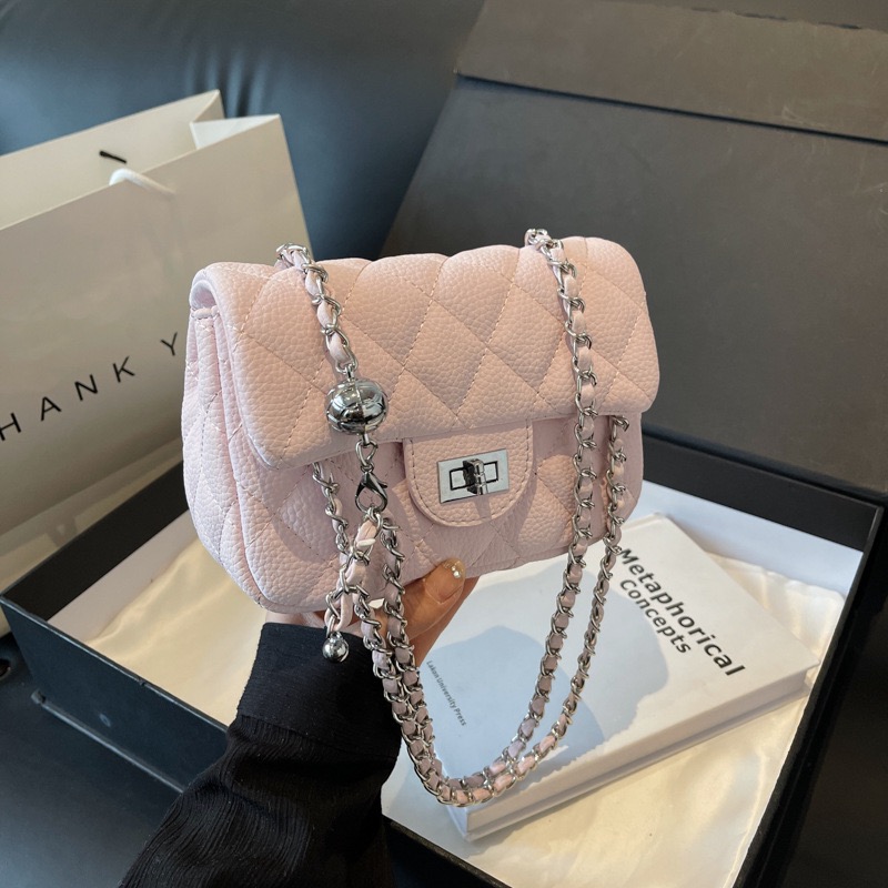 Shoulder Bags blue Fashion Trend Crossbody Single Bag On The Small Korean Version Of Foreign-style Chain Square