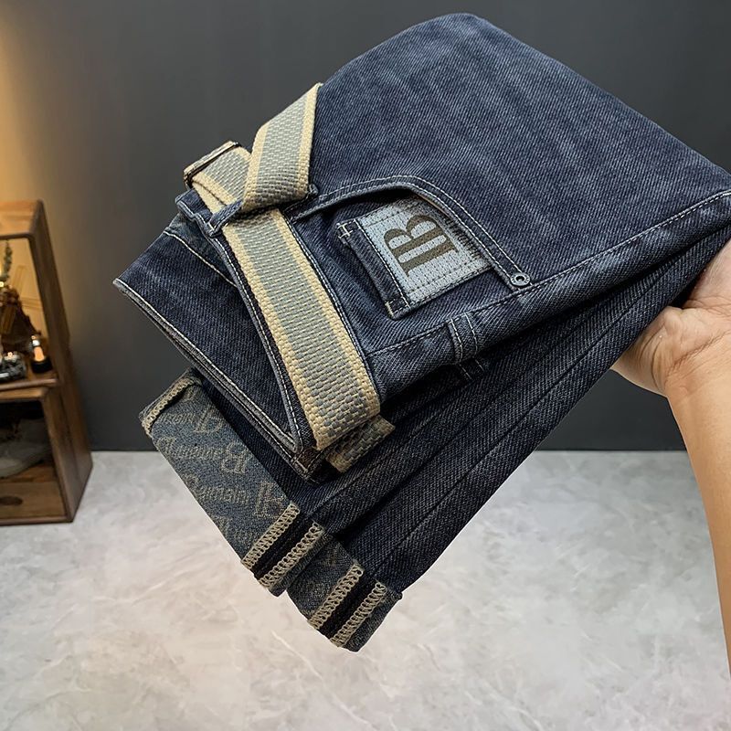 High End Business Jeans Designer 2026 New Spring And Summer Men's Casual Wear-resistant Pants, Comfortable And Versatile Korean Version Slim Fit 