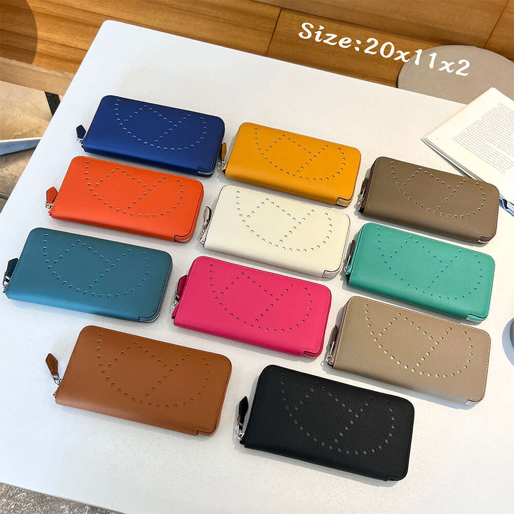 Top-Layer Cowhide Women's Long Designer Heesmrn wallet 2026 New Fashion Hollow-Out Zipper Bag Genuine Leather Large-Capacity Purse