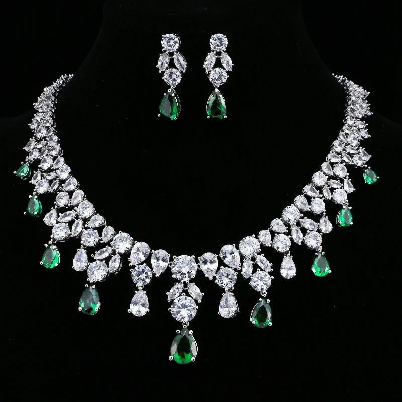 EMMAYA Jewelry Set For Woman Long Necklace Pendant Crystal Earrings Wedding Beads Fashion Jewelry Gift 260617 - view 5