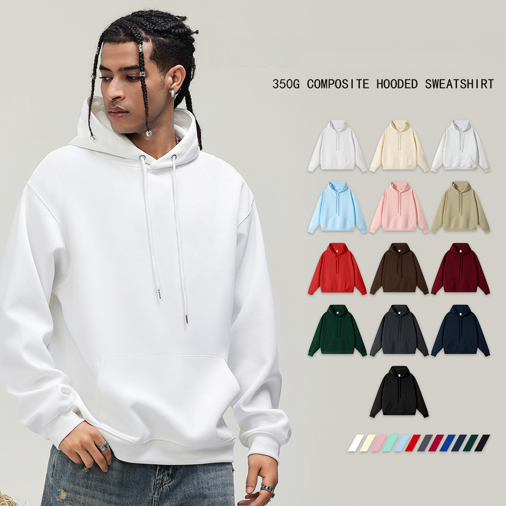 Mens Hoodies Designer Hoodies Cotton Blend Heavyweight Solid Color Zipper Pullover Loose Trendy Sweatshirt For Men Women Big Size S-4XL