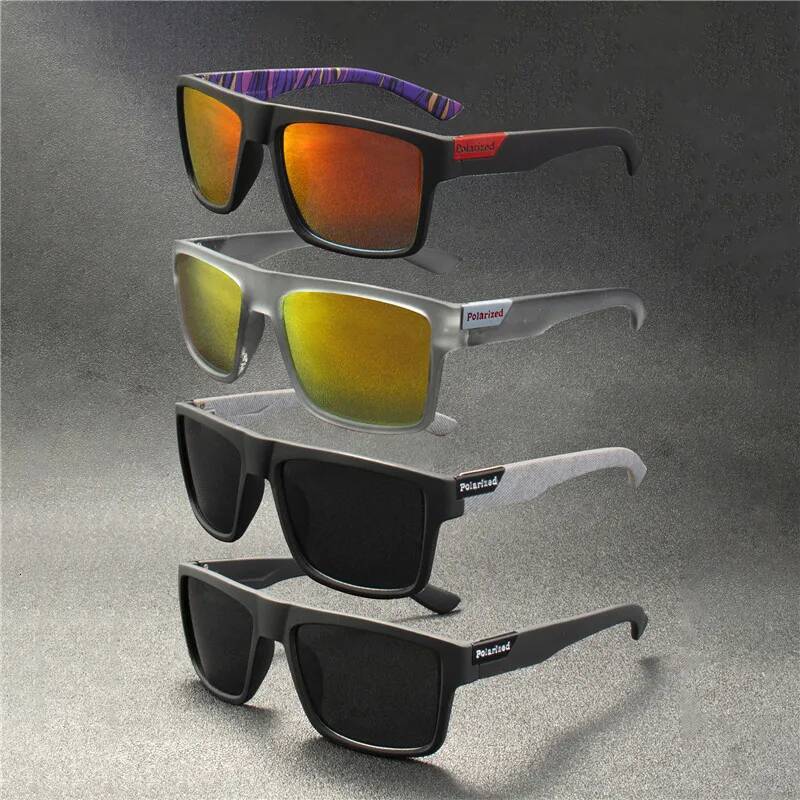 High Quality 5PCS Luxury Polarized Sunglasses Men Women Fashion Square Male Sun Glasses Vintage Driving Fishing Eyeglasses Sport Shades