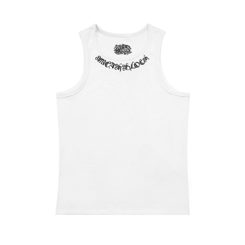 2026 Chicano letters Embroidery tank top Mens Summer Streetwear Crew Neck Slim Sleeveless Singlets Men