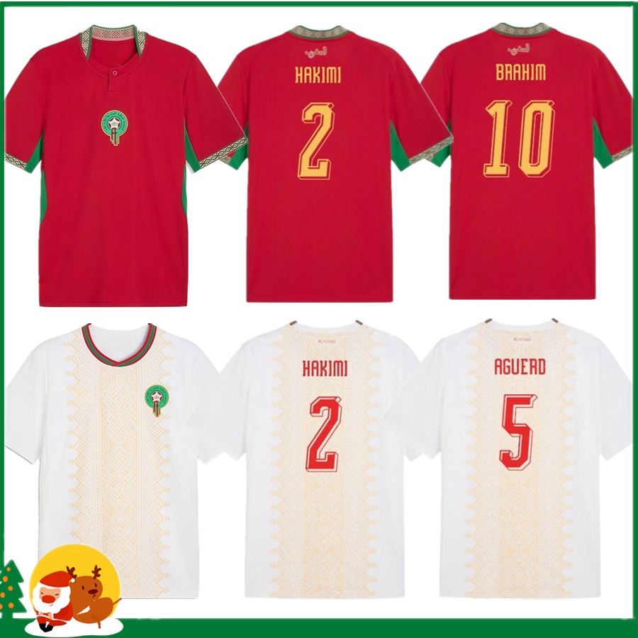 2026 Morocco Soccer Jerseys 25 26 Maroc Home Away Fans Player Men kids Football Shirt Kit HAKIMI BRAHIM EL AYNAOUI ZIYECH