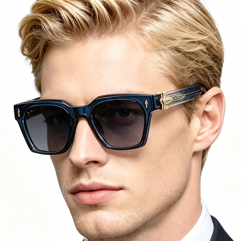 CB Fashion Men's Advanced Thick Frame Square Sunglasses Women Cat Eye Y2K Trendy Designer Handmade Sun Glasses Outdoor Driving Shades UV400 Summe