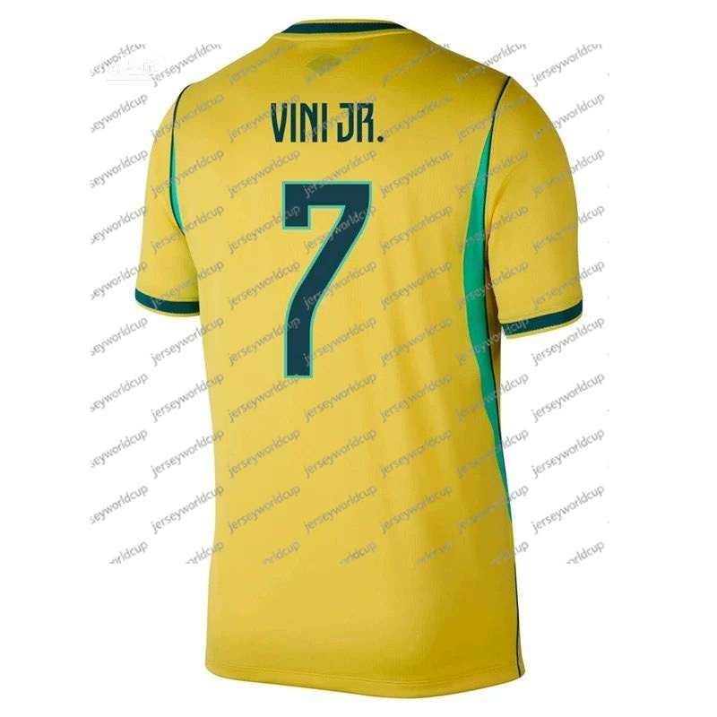 Brazil National Team Home/Away Soccer Jersey for Children & Adults - Short Sleeve Training Gear with Neymar #10 and Vinicius Jr #7