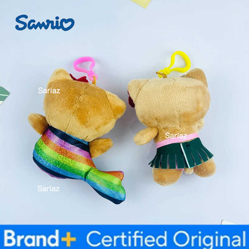 Sanrio Hot Anime Kuromi Dolls Filled Keychain Dark Skin Hawaiian Series Cartoon Accessory Toys Bag Pendant Charms H260421