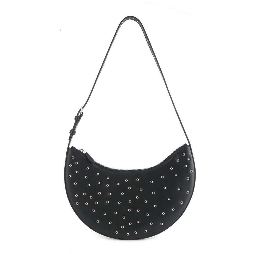 Studded Crescent Bag Women Trendy Leather Underarm Shoulder Bag Luxury Niche Design High End Feel Daily Party Streetwear Fashion Crossbody BagSENYY