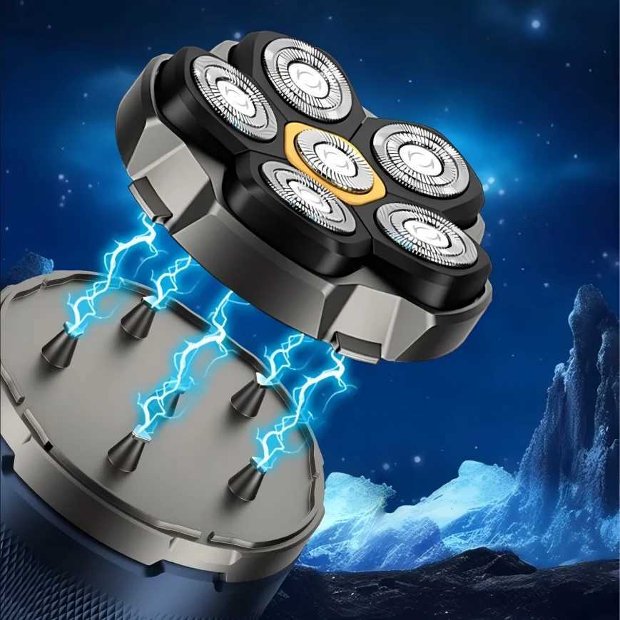 Electric Head Shaver for Bald Men 6D Magnetic Razor Hair Trimmer Rechargeable LED Waterproof Face Hair CuttingT260421