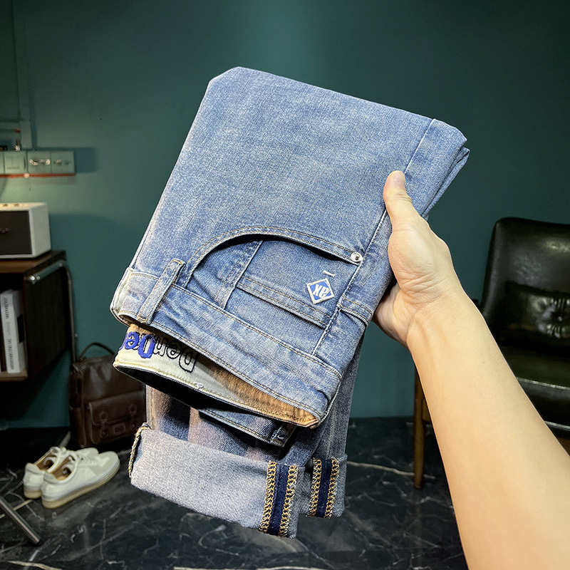 2026 New Slim Fit Men's Jeans Elastic Tapered Loose Pants Straight Cut Designer Loose Fit Business Harem Cut Luxury Pants Fashionable And Versati