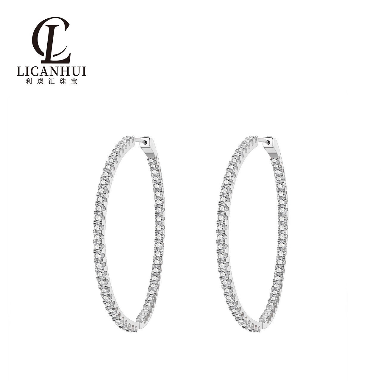 50mm Big Size Huggie Hoop Earrings with 3 Colors 5A Cubic Zirconia - Classic Fashion Women Jewelry High Quality250519