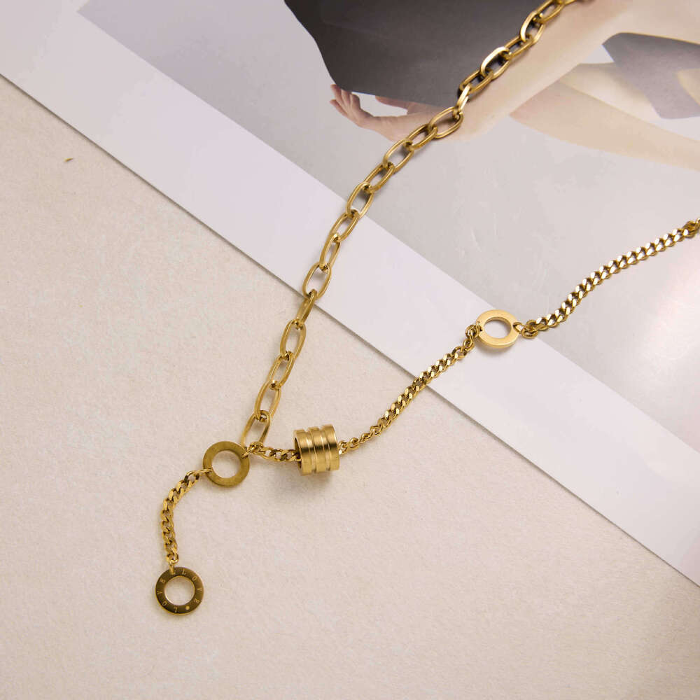 Elegant And Luxurious Necklace For Women, Unique Design, Bestseller In Cross-Border Sales, Titanium Steel 18K Gold Collarbone Chain Wholesale