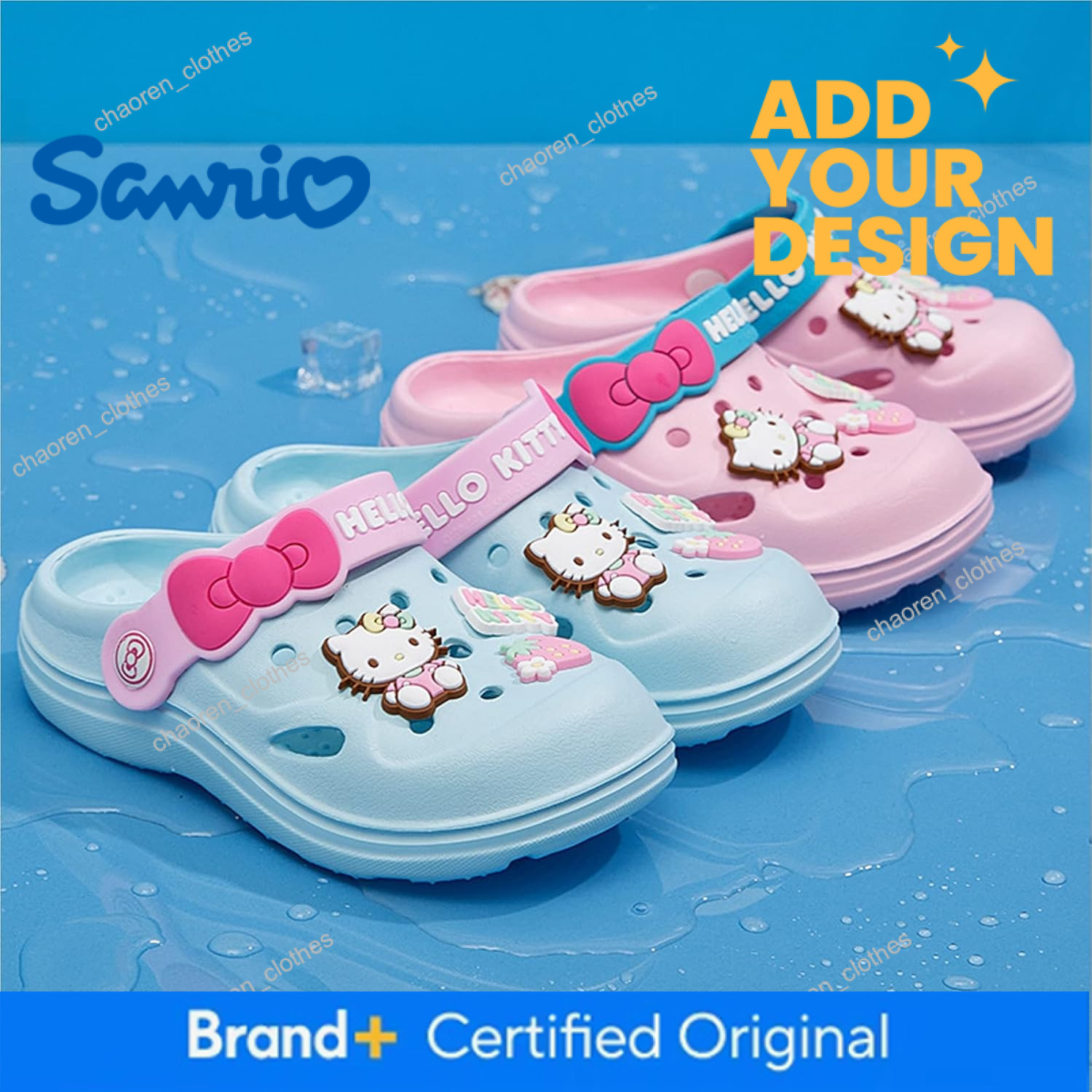 Hello Kitty Clogs Slip on Water Shoes Casual Summer for Girls Kids Children