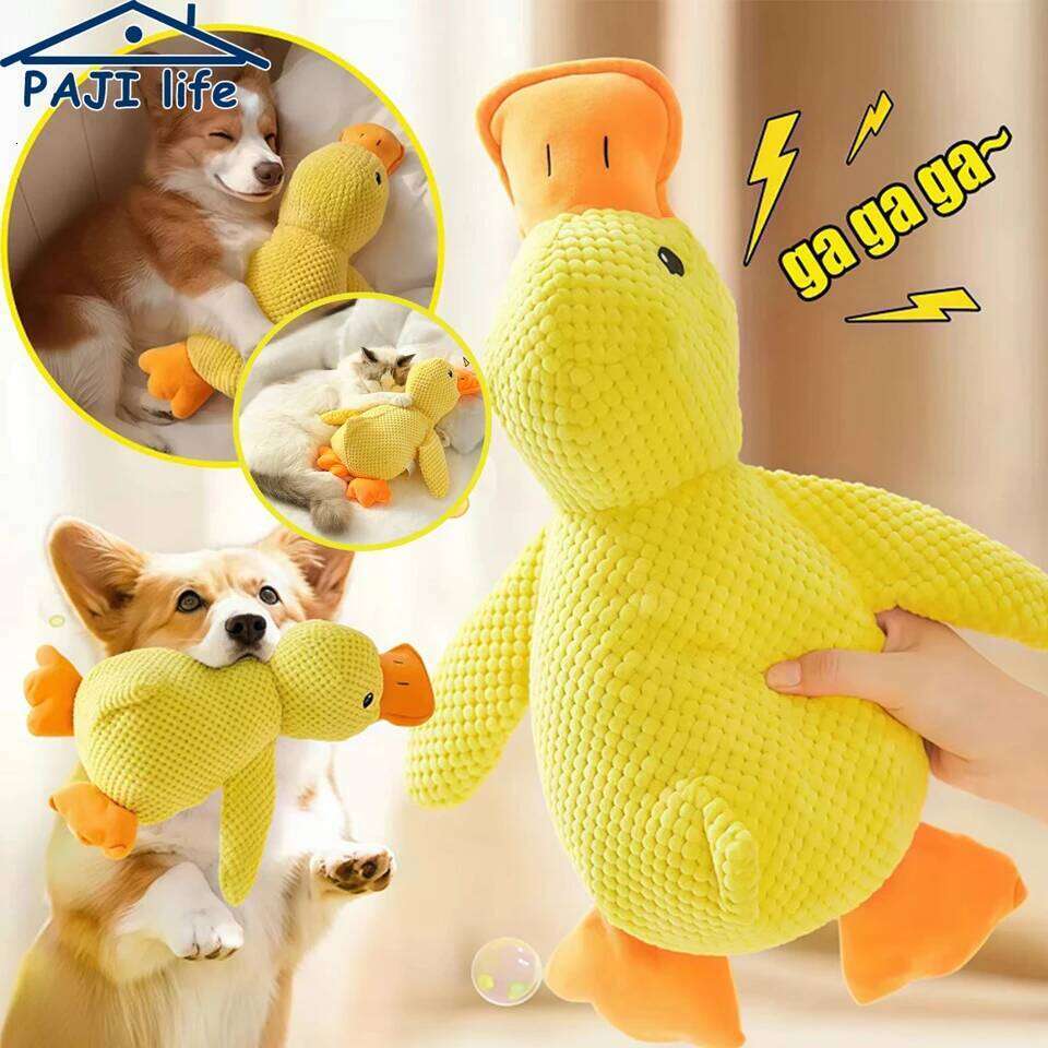 Famous brand Duck plush chew resistant durable toy with quacking sound teeth grinding relief soft companion for small large dog pupakaIK