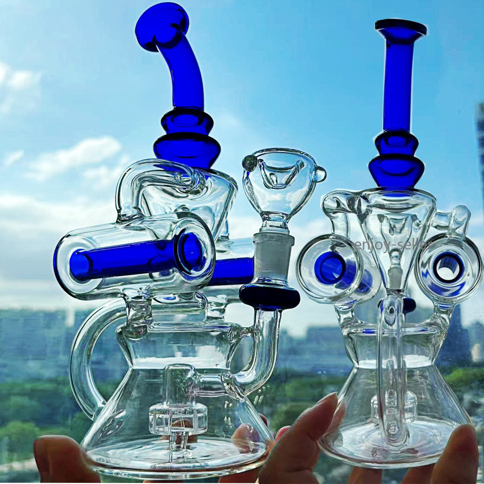 Recycler Glass Bong Heady Big Glass Percolator Water Pipes Bubbler Smoking Pipes Oil Hookahs With 14mm male