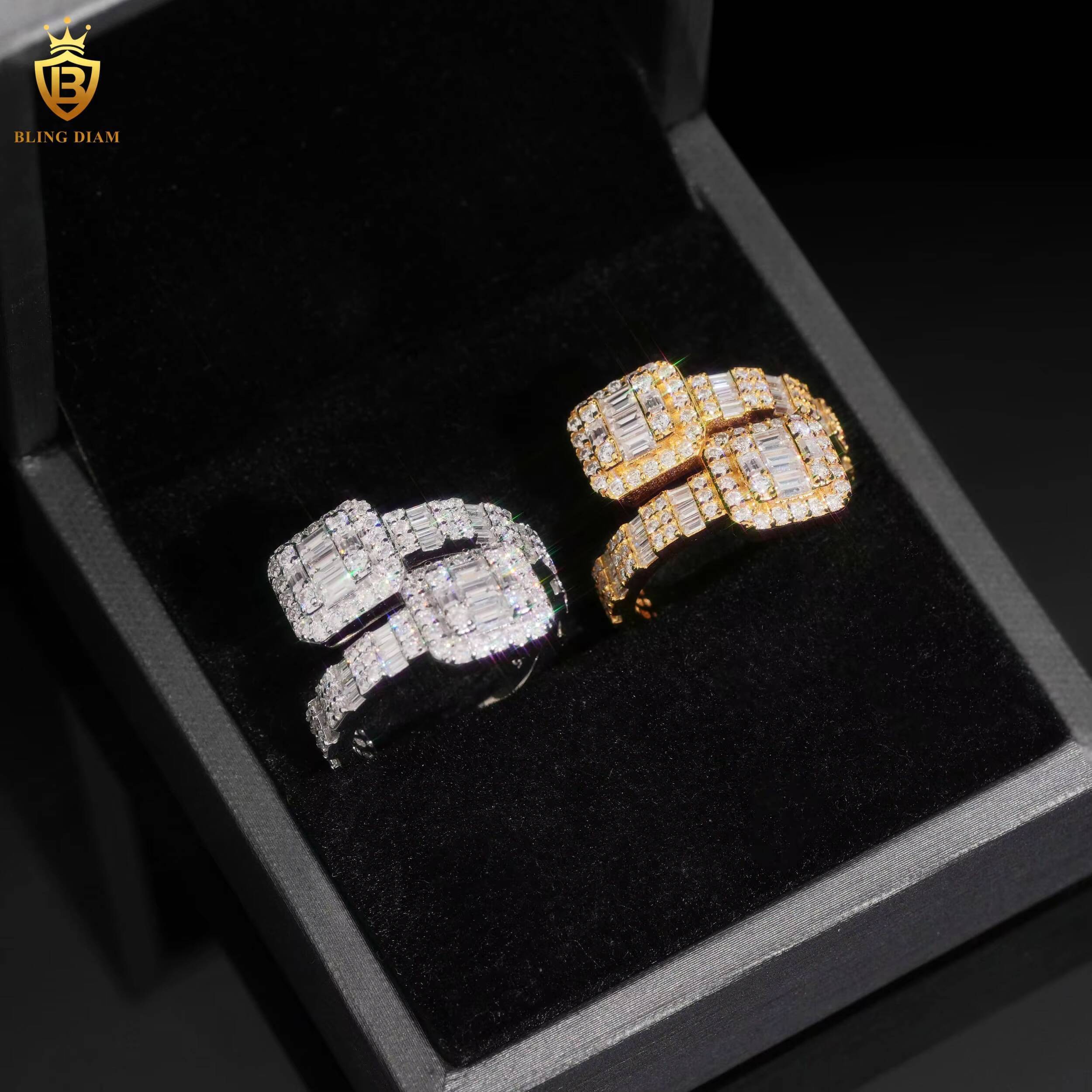 Wholesale 925 Sterling Silver Rings Engagement Moissanite Ring Moissanite D VVS Hiphop Fine Moissanite Jewelry Men GRA Certified