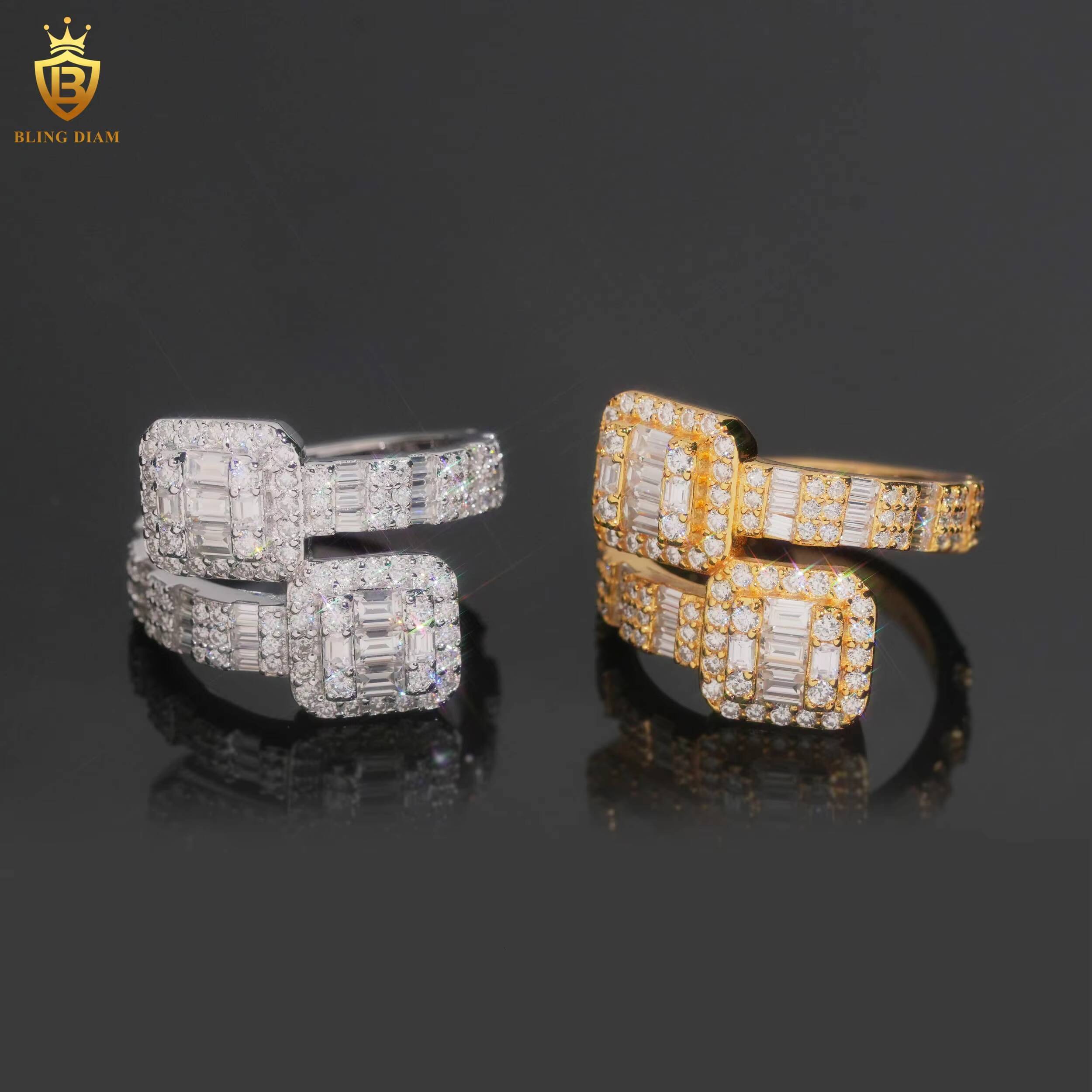 Wholesale 925 Sterling Silver Rings Engagement Moissanite Ring Moissanite D VVS Hiphop Fine Moissanite Jewelry Men GRA Certified