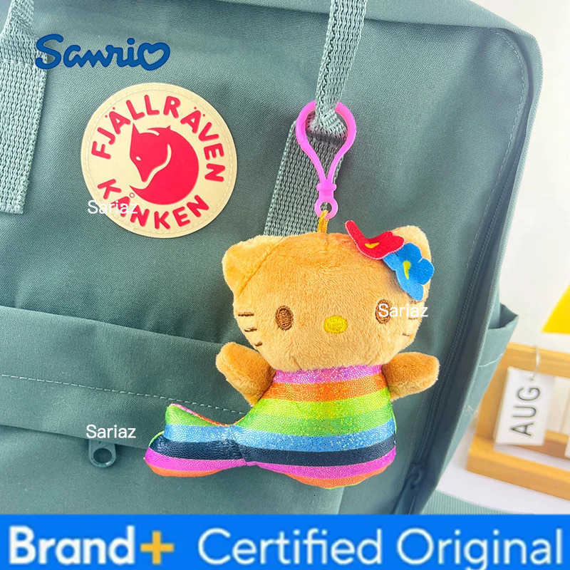 Sanrio Hot Anime Kuromi Dolls Filled Keychain Dark Skin Hawaiian Series Cartoon Accessory Toys Bag Pendant Charms H260421