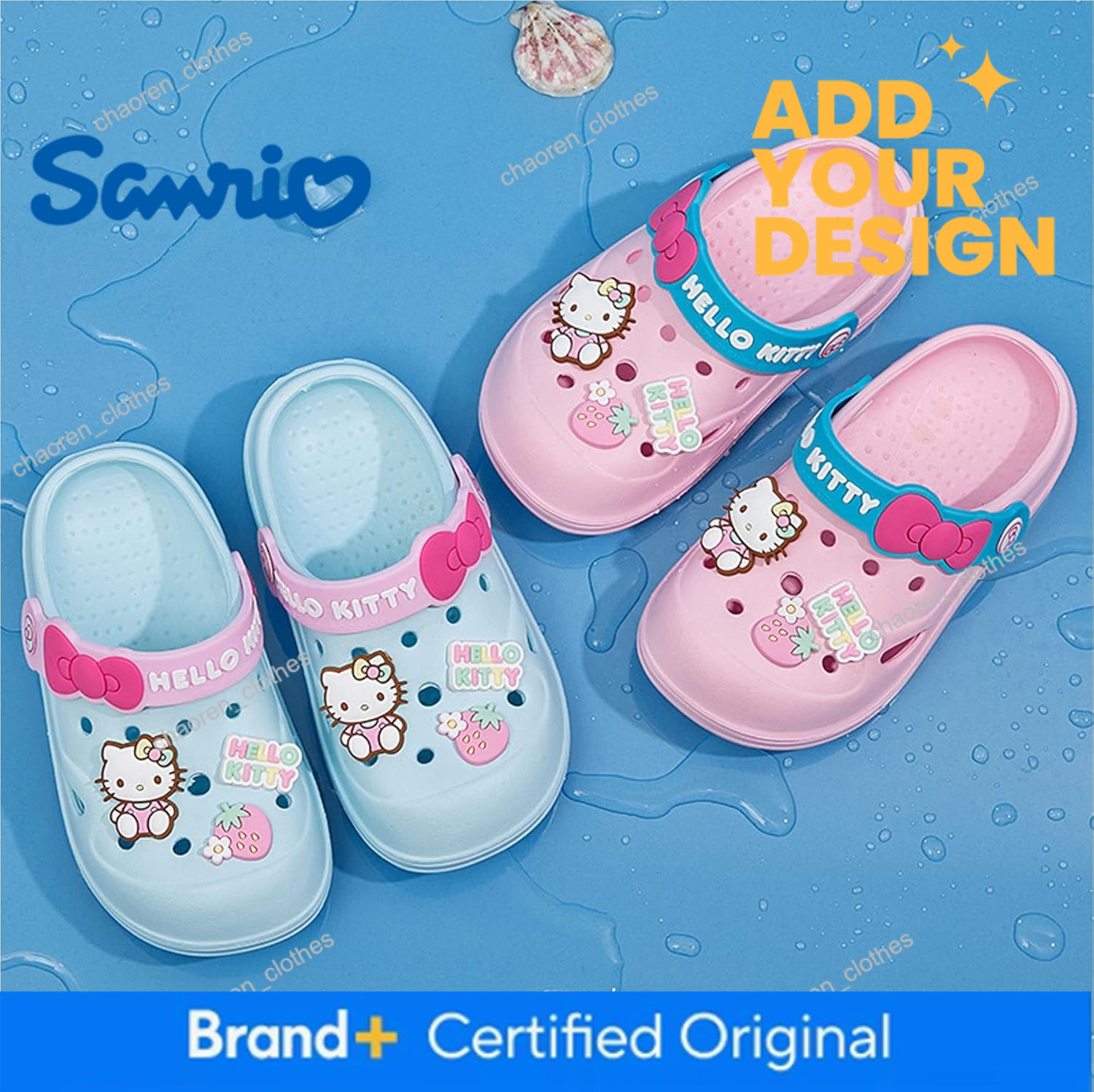 Hello Kitty Clogs Slip on Water Shoes Casual Summer for Girls Kids Children