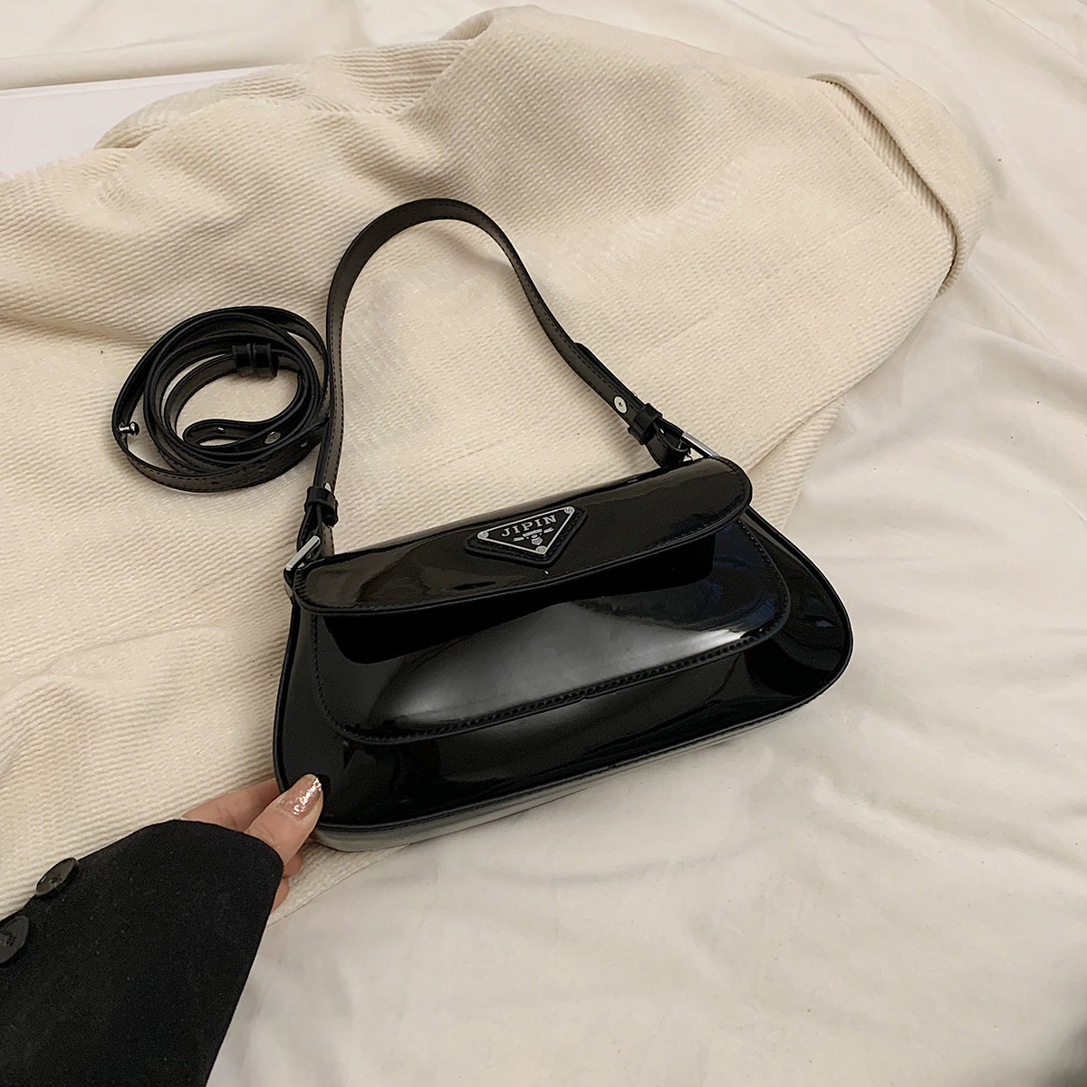 Luxury Bag Elegant Glossy Solid-Color Shoulder Bag - Trendy Underarm & Crossbody Purse for Women, Versatile High-Quality Fashion Bag With Free Shippin