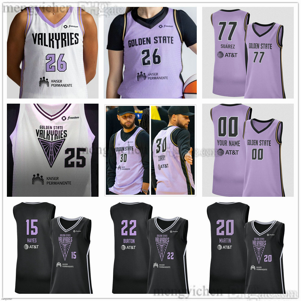 2026 Valkyries Woman Basketball Jersey 30 Stephen Curry 15 Tiffany Hayes 20 Kate Martin 77 Marta Suarez 5 Kayla Thornton 2 Kaitlyn Chen 22 Veronica Burton Printed