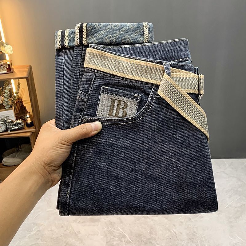 High End Business Jeans Designer 2026 New Spring And Summer Men's Casual Wear-resistant Pants, Comfortable And Versatile Korean Version Slim Fit 