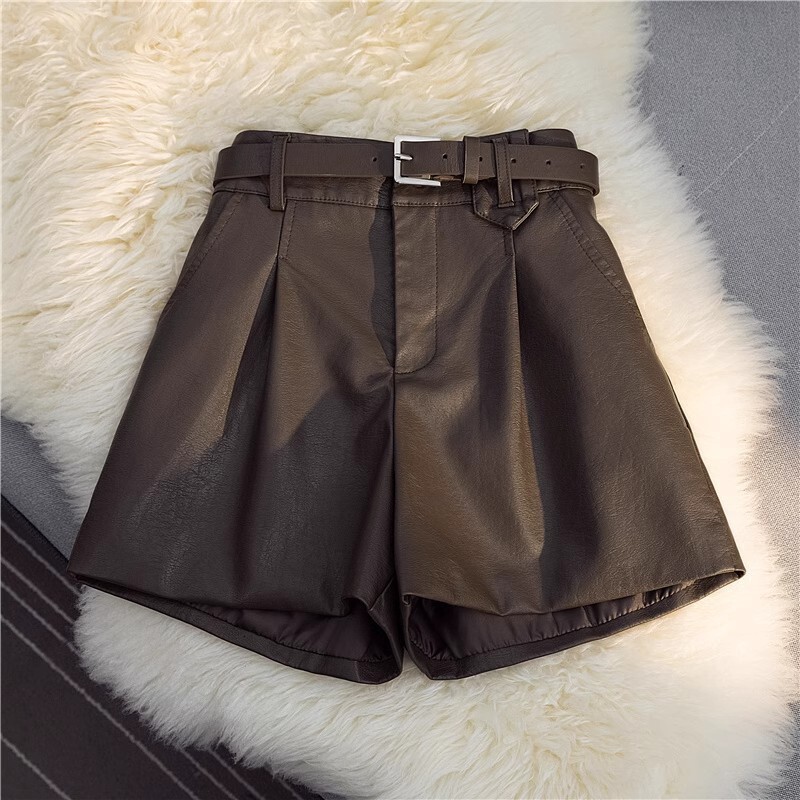 Designer Luxury Women's Set Autumn/winter Women's Essential New Versatile High Waist Slimming A-line Comfortable PU Leather Sexy Hot Girl Ul - view 4