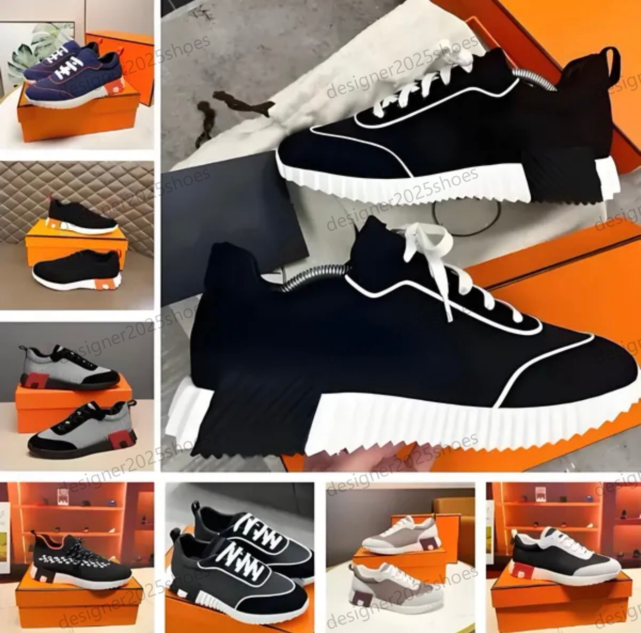With Box Designer Shoes Bouncing Men Women Sneakers Suede Leather Trainers Breathable Casual Shoes Trainers Patchwork Running Shoes Nonslip Rubber Sole Sneakers