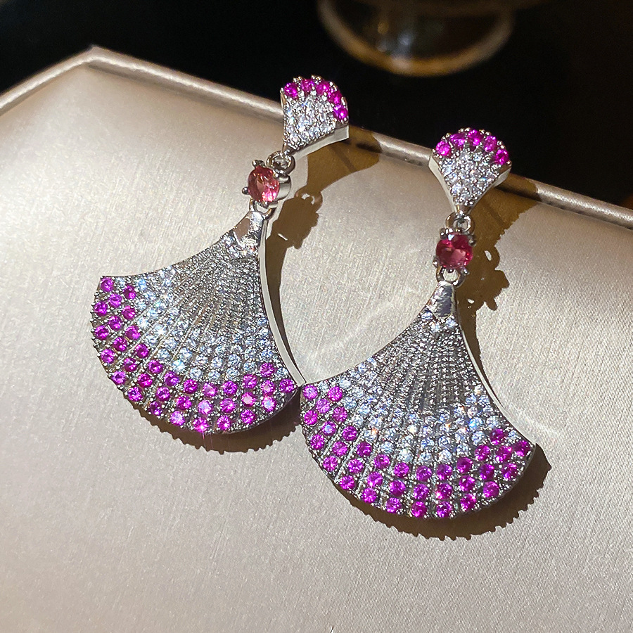 small skirt fan celebrity style high-end earrings for women, light luxury fashion stud earrings - view 9